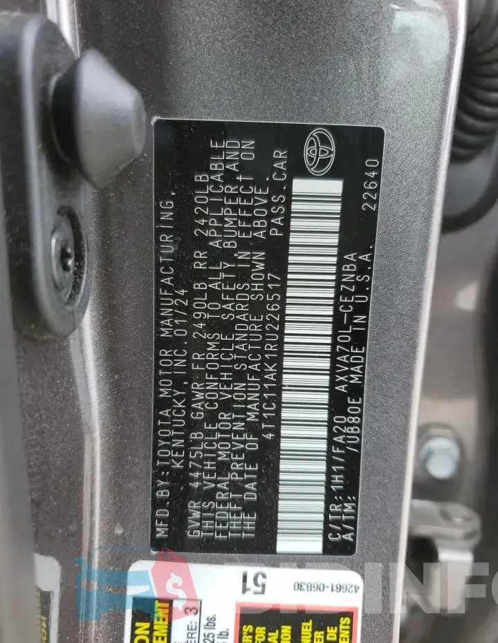 4T1C11AK1RU226517 Photo# 12