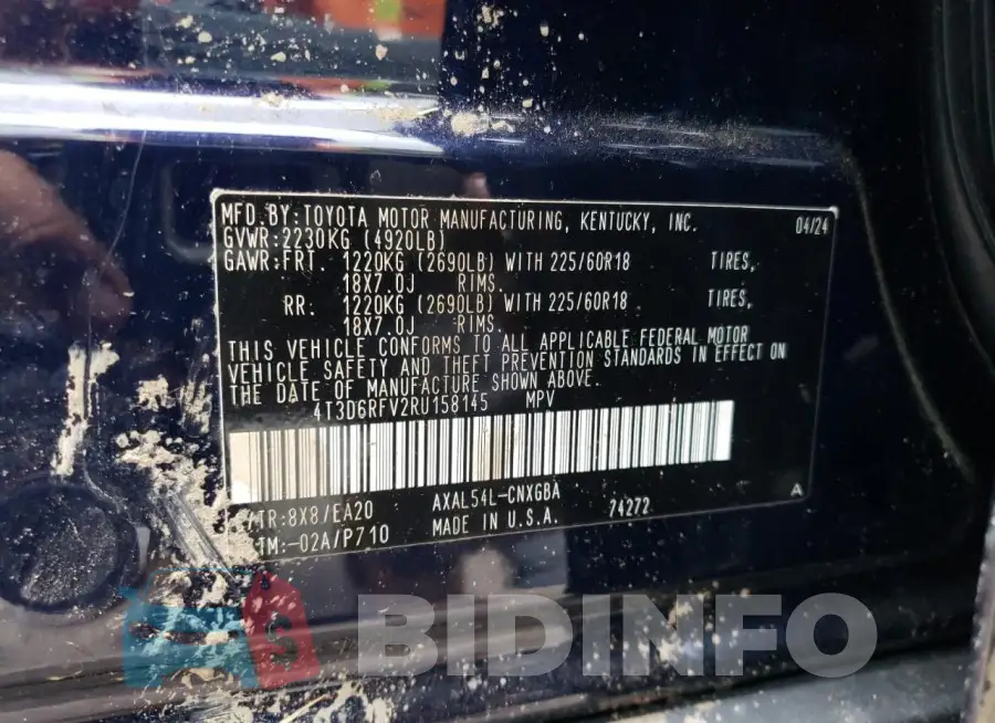 4T3D6RFV2RU158145 Photo# 13