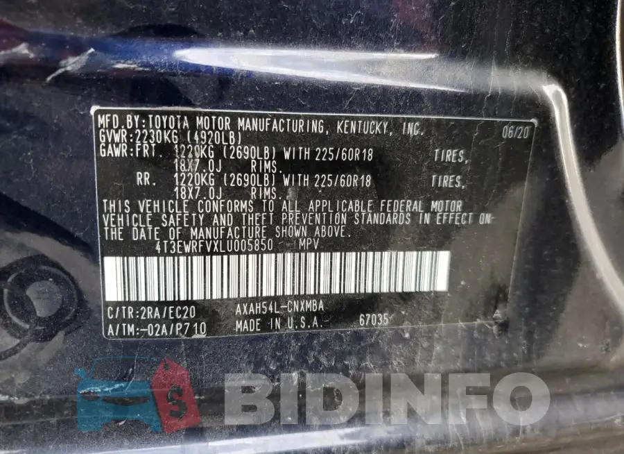 4T3EWRFVXLU005850 Photo# 12