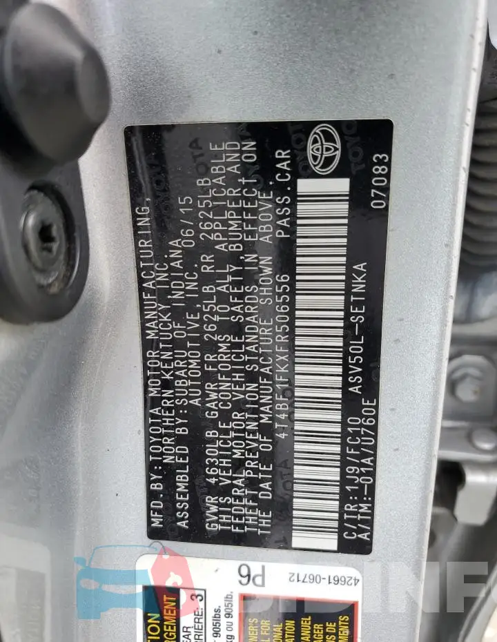 4T4BF1FKXFR506556 Photo# 12