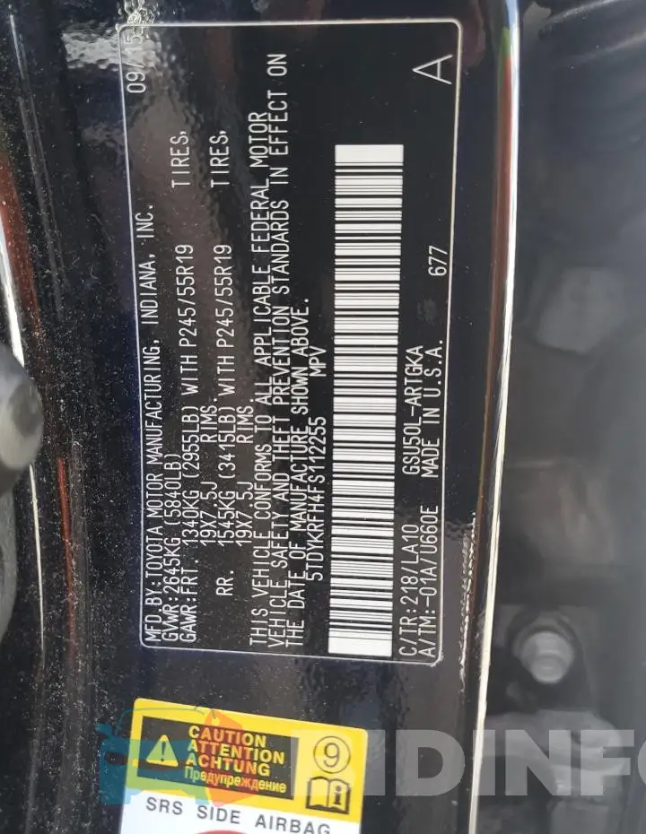 5TDYKRFH4FS112255 Photo# 12