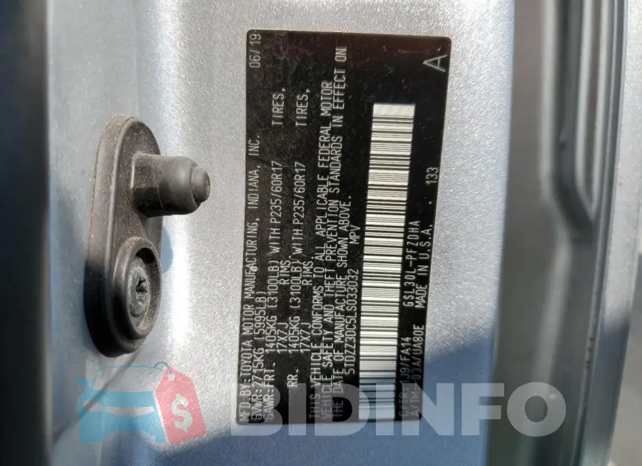 5TDZZ3DC5LS033032 Photo# 13