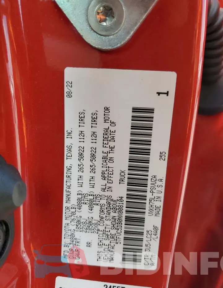 5TFVC5DB0NX008104 Photo# 12