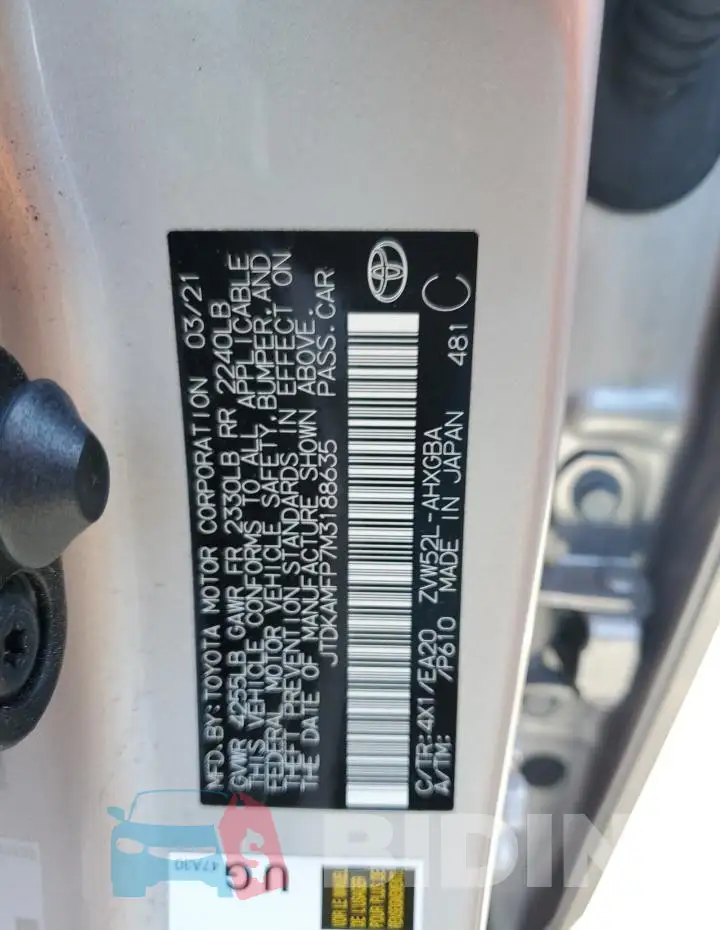 JTDKAMFP7M3188635 Photo# 13