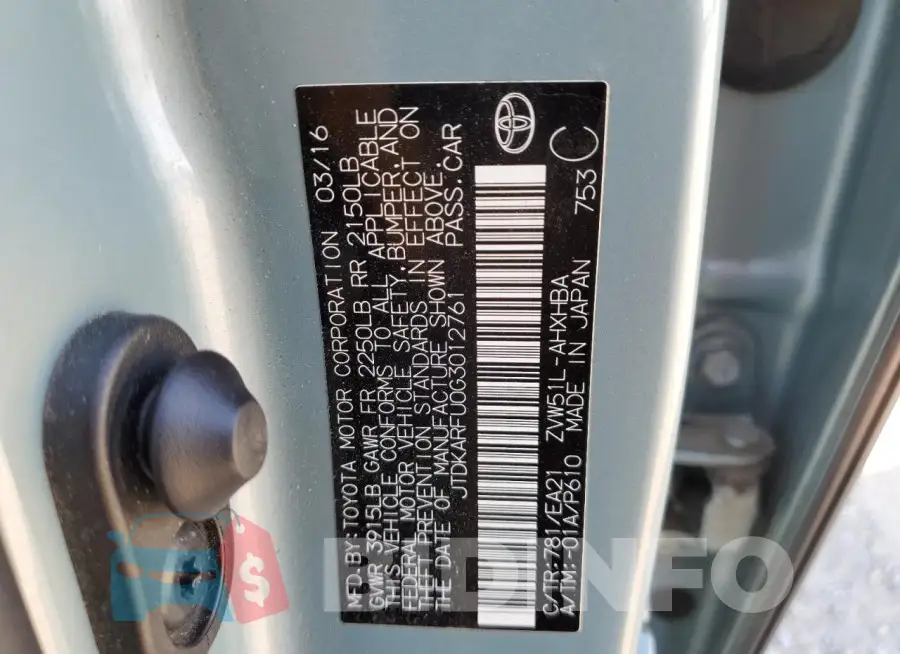 JTDKARFU0G3012761 Photo# 12