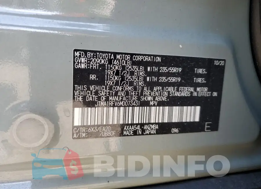 JTMA1RFV6MD073431 Photo# 14