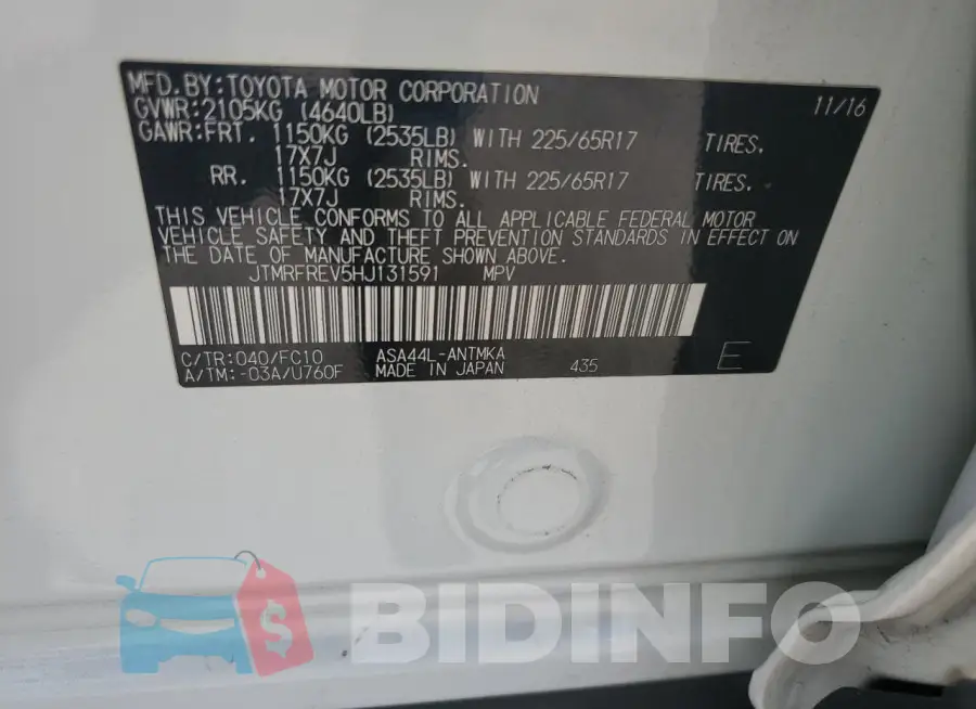 JTMRFREV5HJ131591 Photo# 13