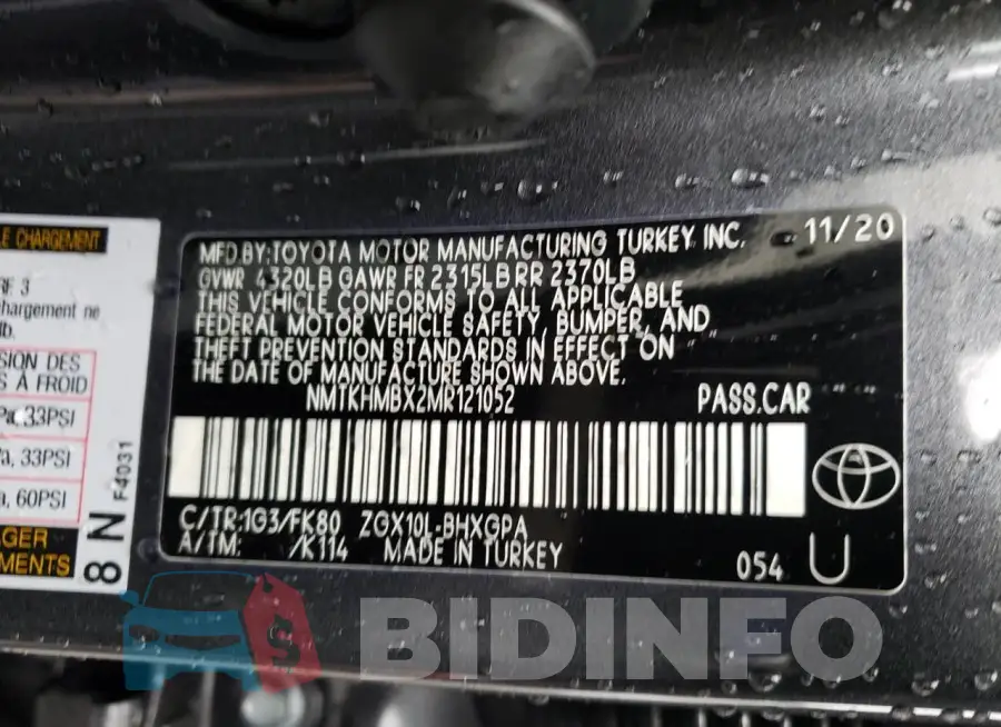 NMTKHMBX2MR121052 Photo# 12