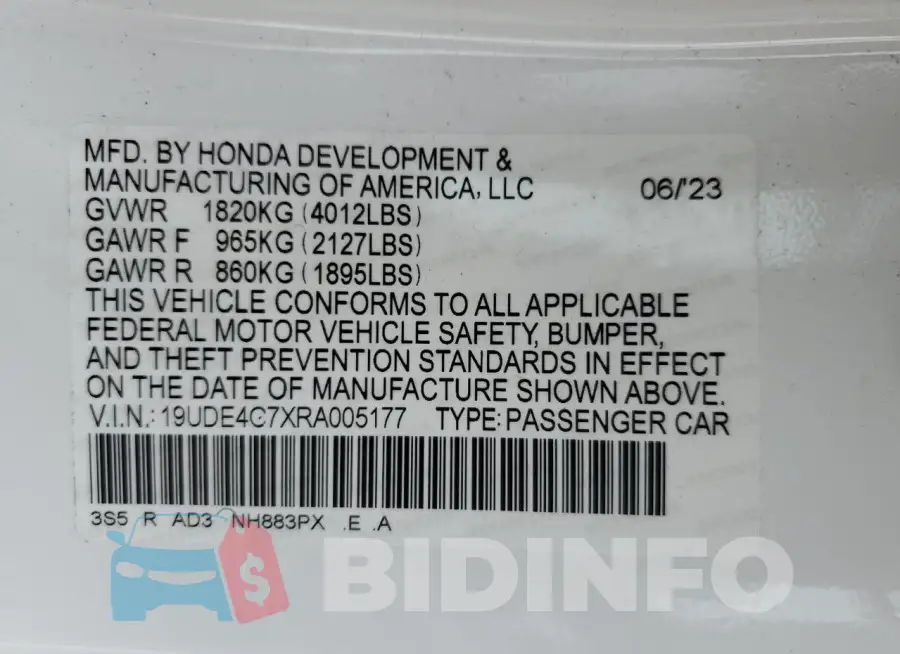 19UDE4G7XRA005177 Photo# 12