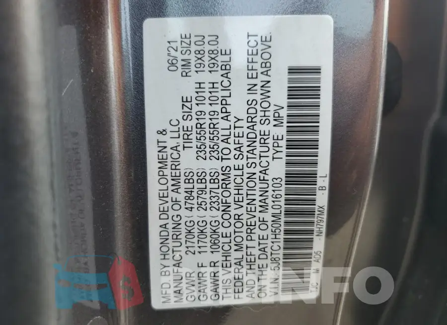 5J8TC1H50ML016103 Photo# 12