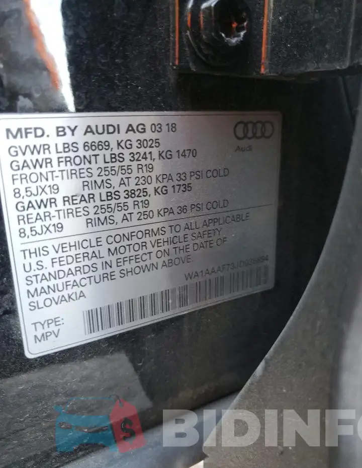WA1AAAF73JD036894 Photo# 12