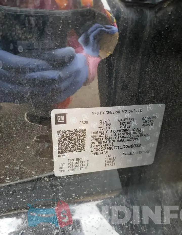 1GKS2BKC1LR268033 Photo# 13