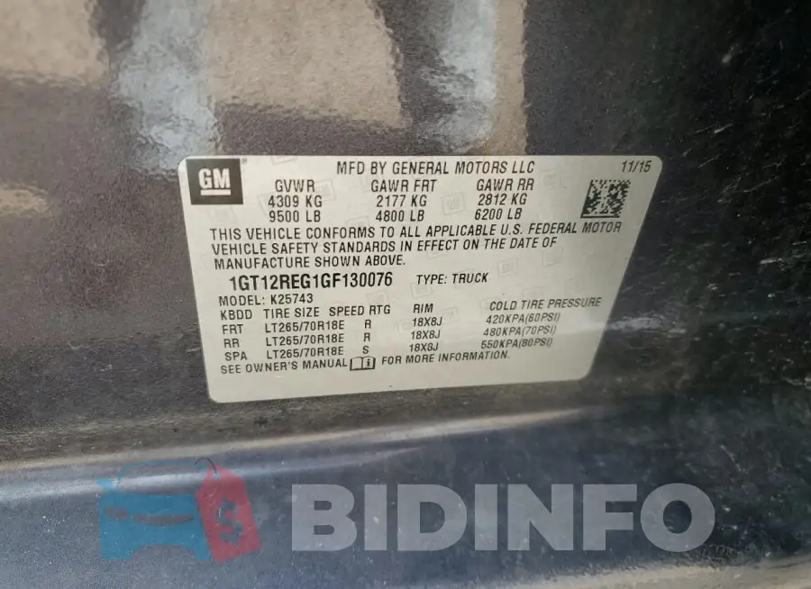 1GT12REG1GF130076 Photo# 12