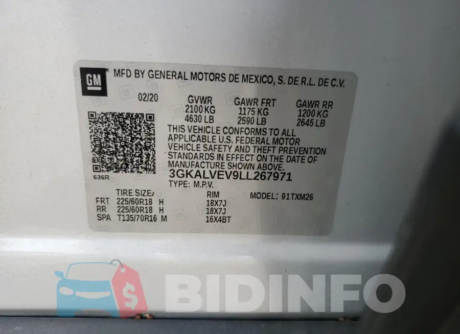 3GKALVEV9LL267971 Photo# 13