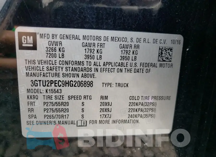 3GTU2PEC9HG206898 Photo# 12