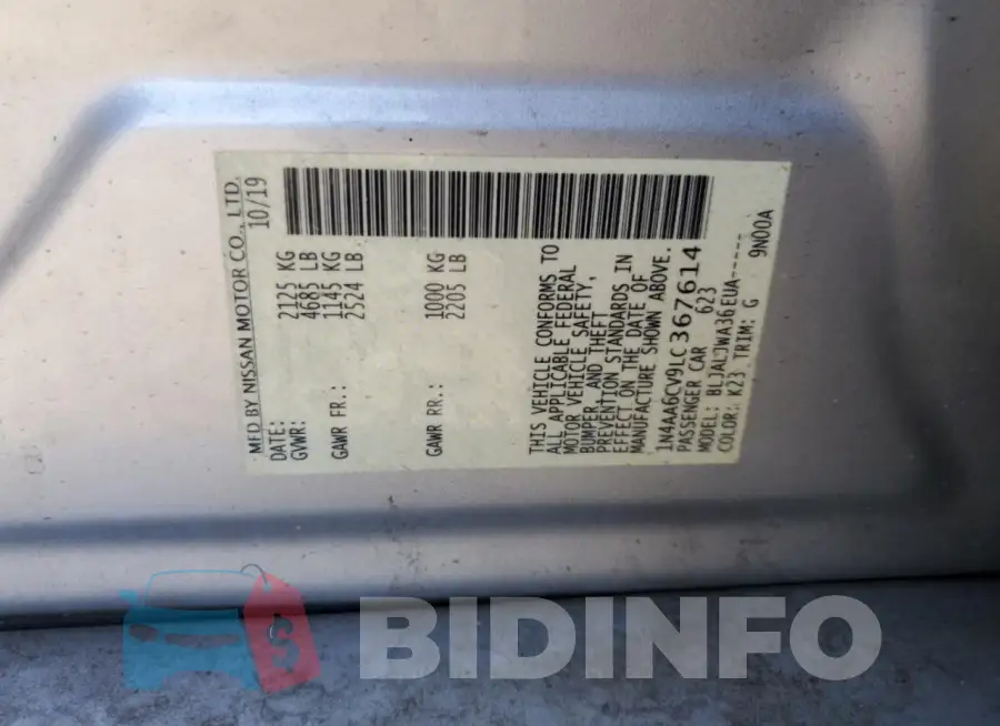 1N4AA6CV9LC367614 Photo# 12