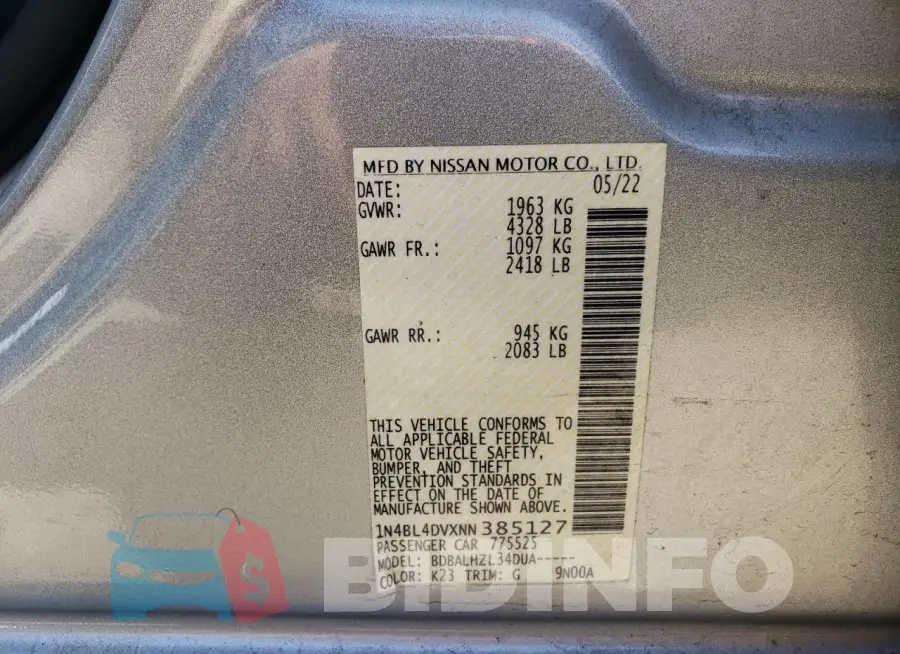 1N4BL4DVXNN385127 Photo# 12