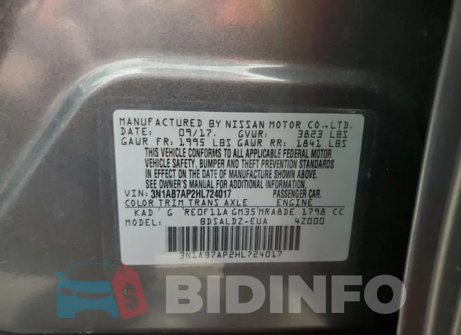 3N1AB7AP2HL724017 Photo# 12