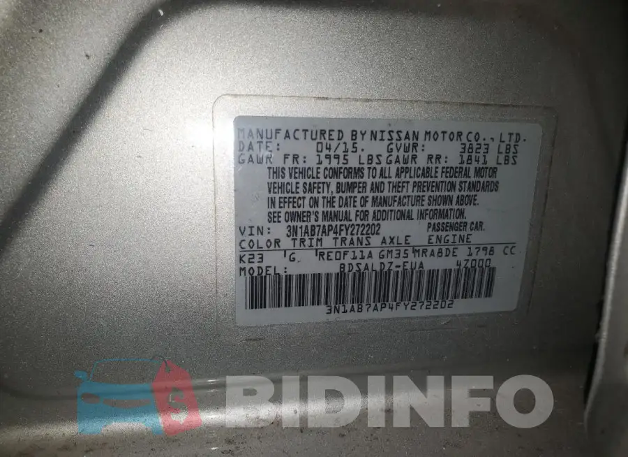 3N1AB7AP4FY272202 Photo# 13