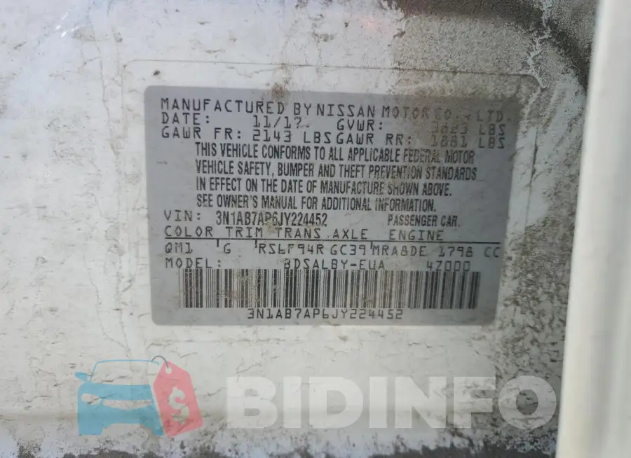 3N1AB7AP6JY224452 Photo# 12