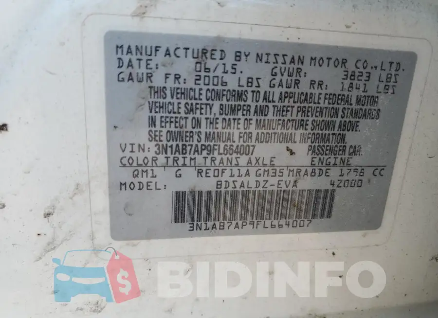 3N1AB7AP9FL664007 Photo# 12
