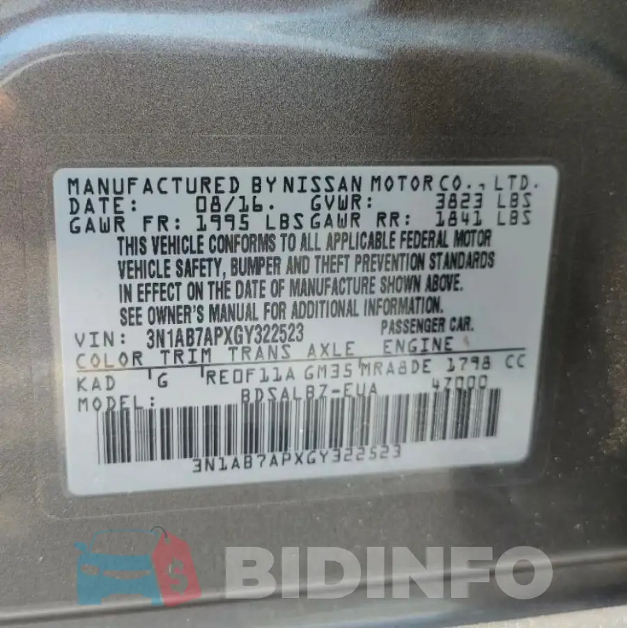 3N1AB7APXGY322523 Photo# 10