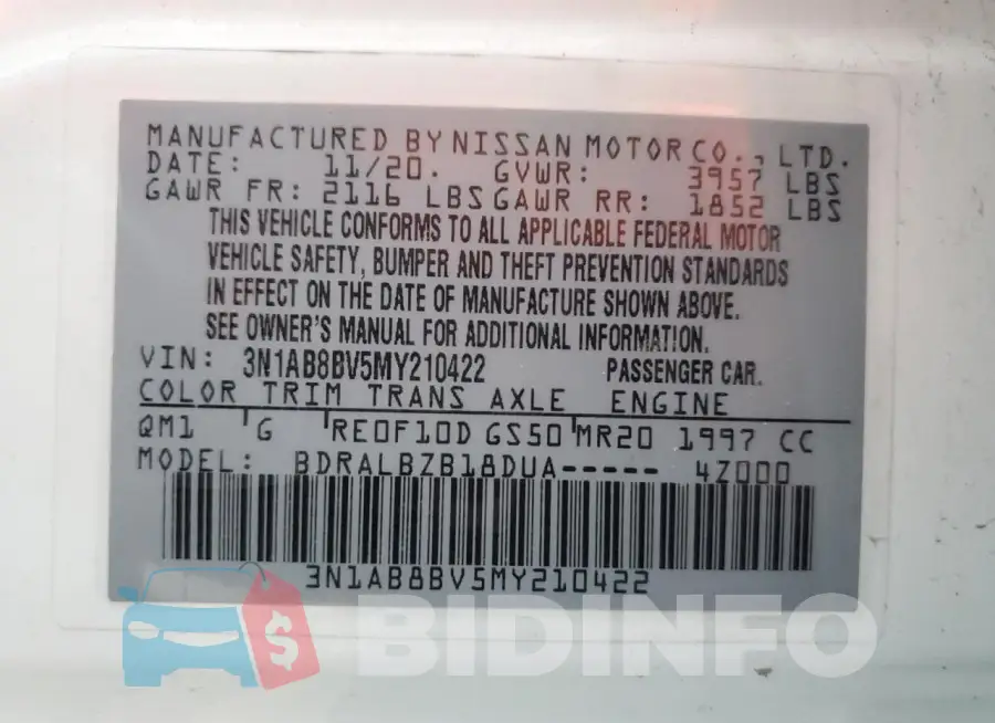 3N1AB8BV5MY210422 Photo# 12