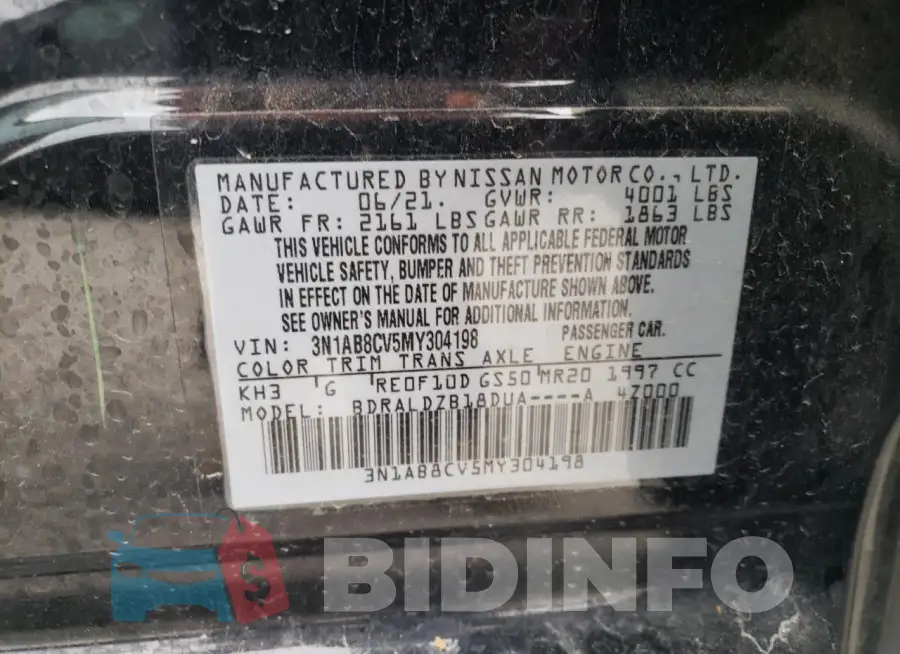 3N1AB8CV5MY304198 Photo# 12
