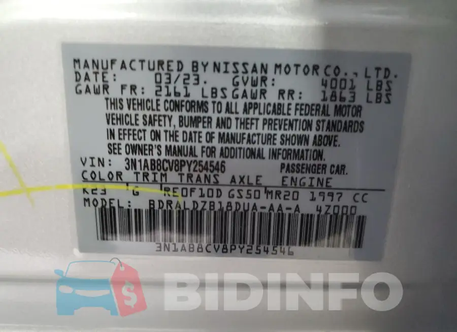 3N1AB8CV8PY254546 Photo# 12