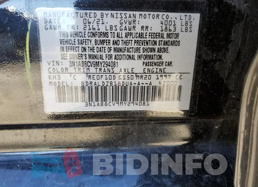 3N1AB8CV9MY294081 Photo# 12
