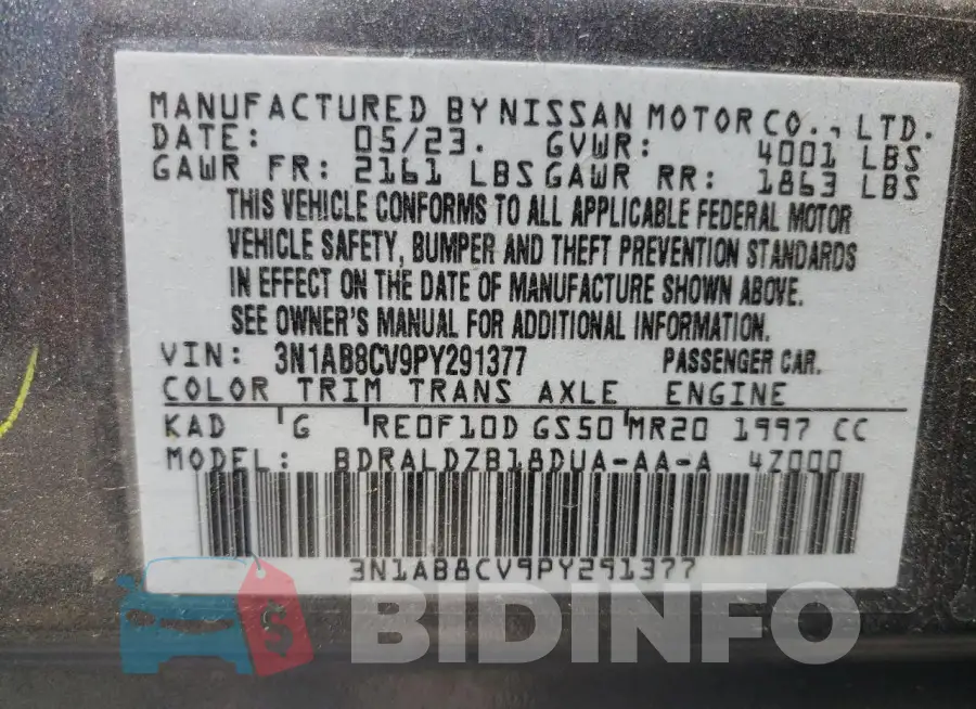 3N1AB8CV9PY291377 Photo# 12