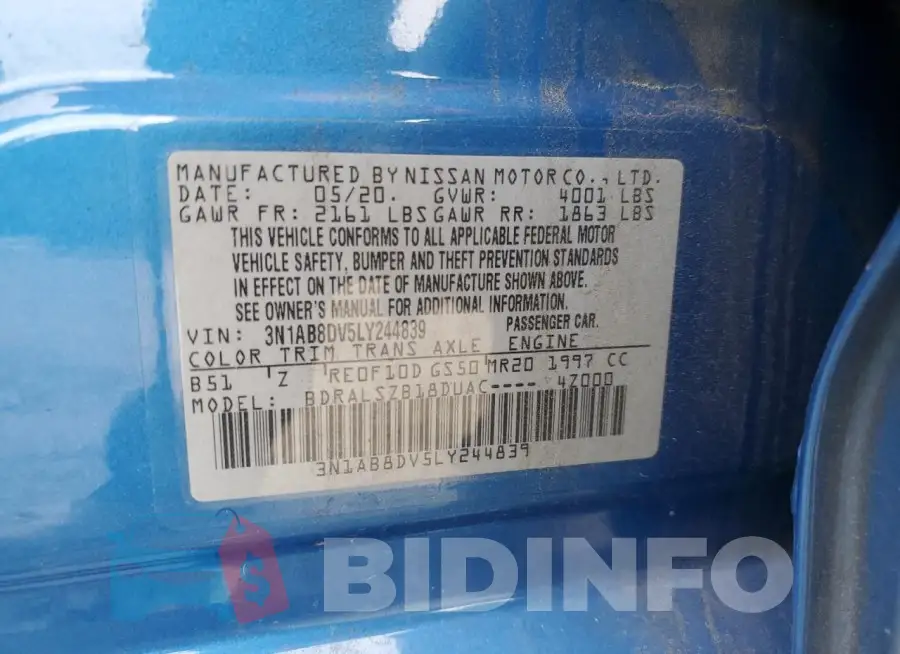 3N1AB8DV5LY244839 Photo# 12