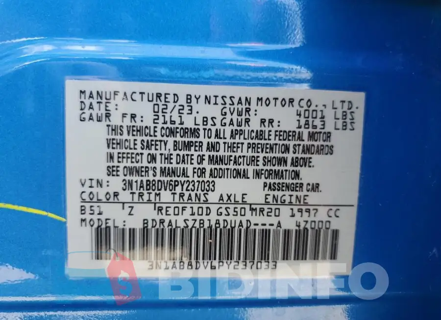 3N1AB8DV6PY237033 Photo# 13