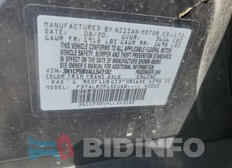 3N1CP5BV4LL543182 Photo# 12
