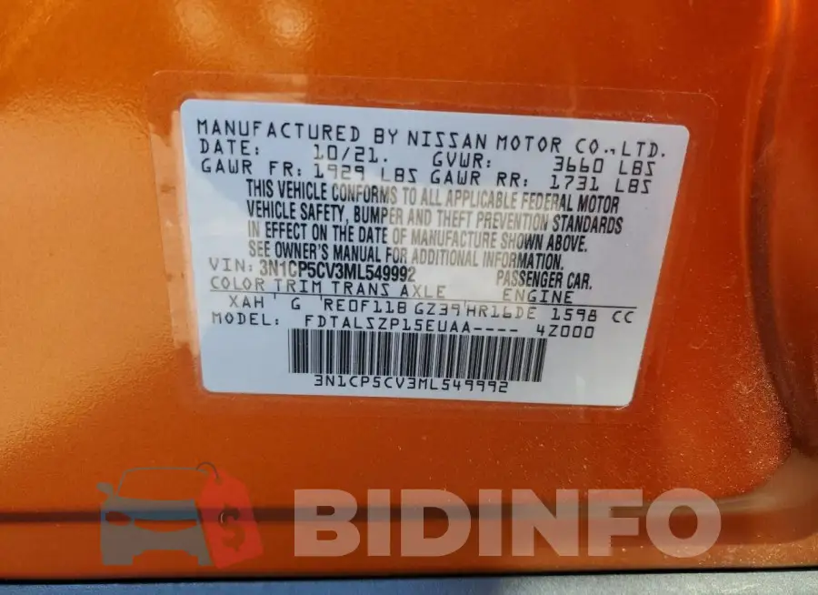 3N1CP5CV3ML549992 Photo# 13