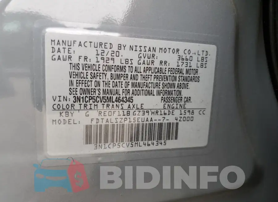 3N1CP5CV5ML464345 Photo# 12