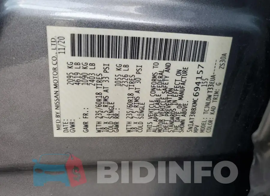 5N1AT3BBXMC694157 Photo# 13