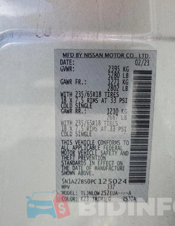 5N1AZ2BS0PC125024 Photo# 14