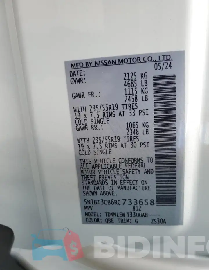 5N1BT3CB6RC733658 Photo# 14
