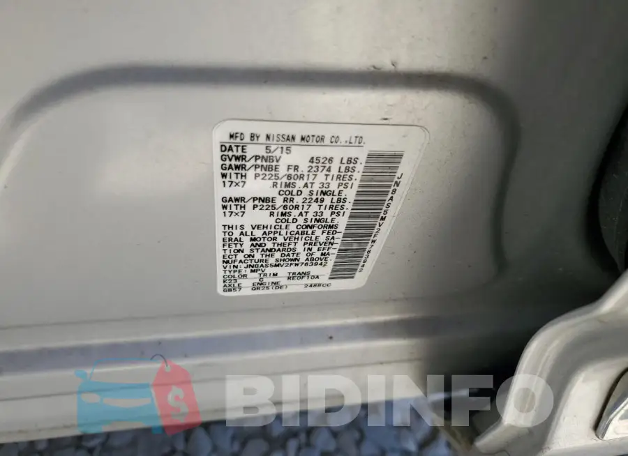 JN8AS5MV2FW763942 Photo# 13