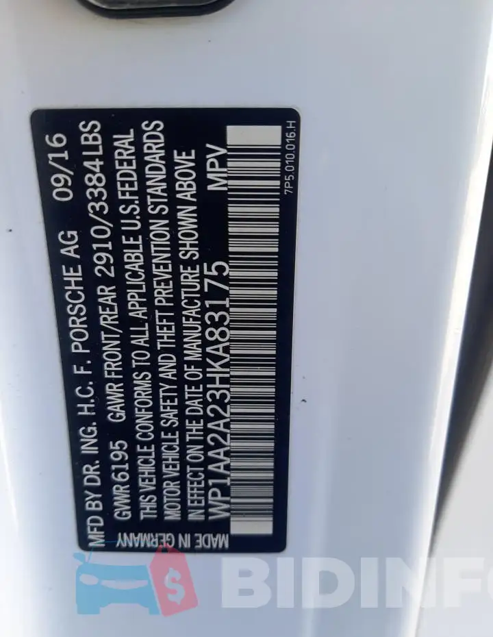 WP1AA2A23HKA83175 Photo# 12