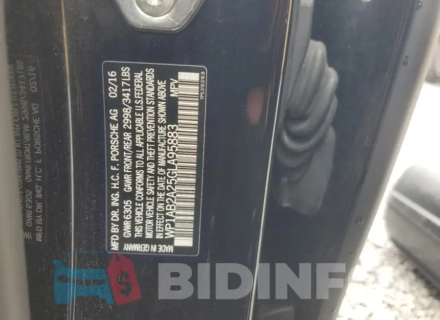 WP1AB2A25GLA95883 Photo# 13