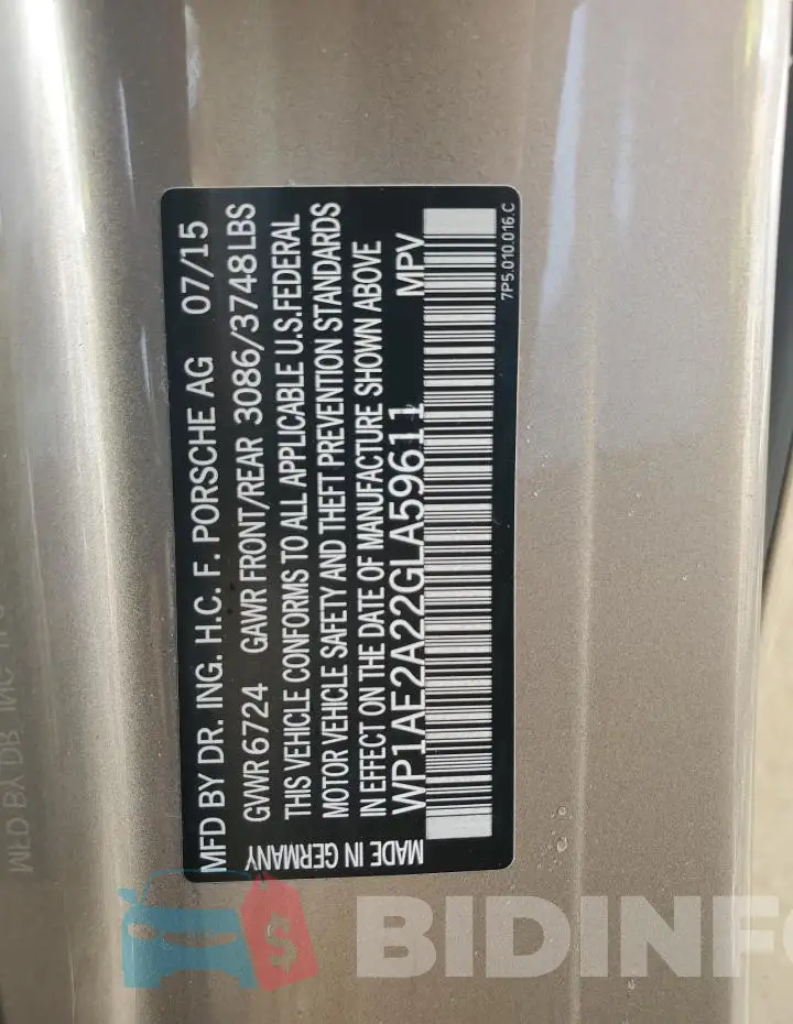 WP1AE2A22GLA59611 Photo# 13