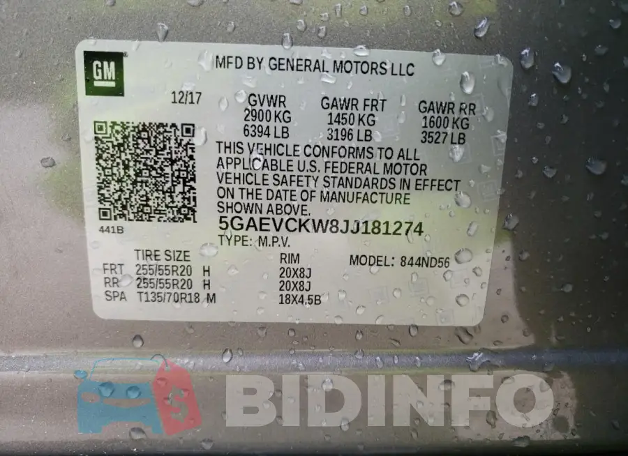 5GAEVCKW8JJ181274 Photo# 13