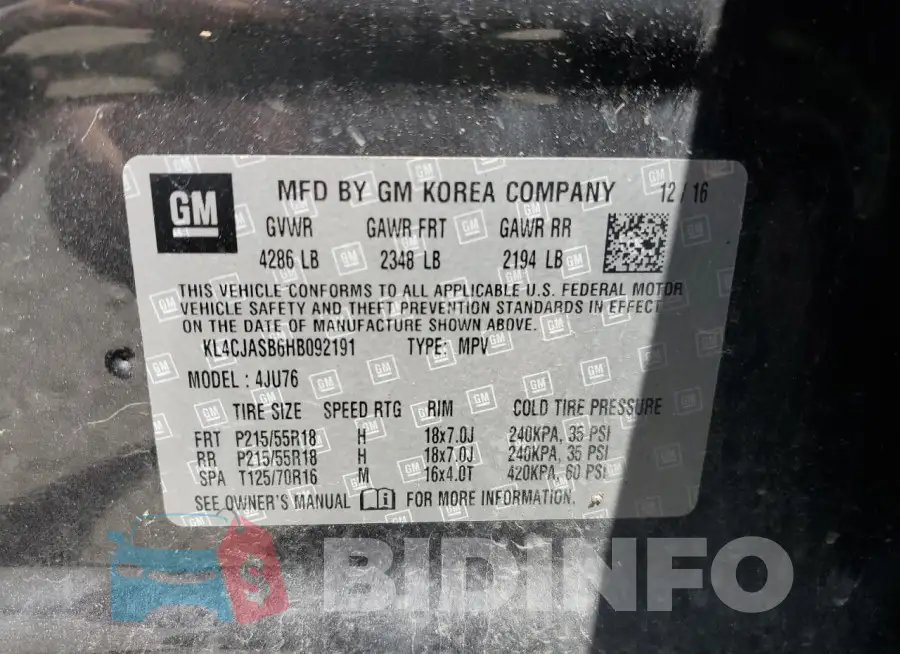 KL4CJASB6HB092191 Photo# 14