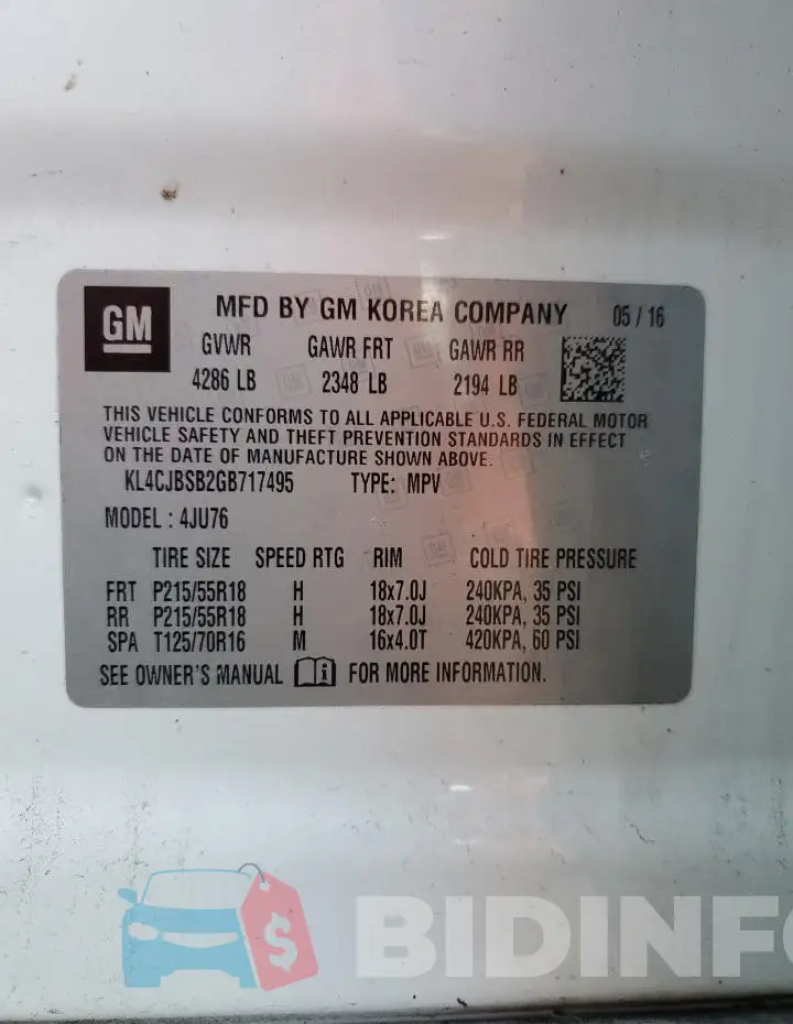 KL4CJBSB2GB717495 Photo# 13