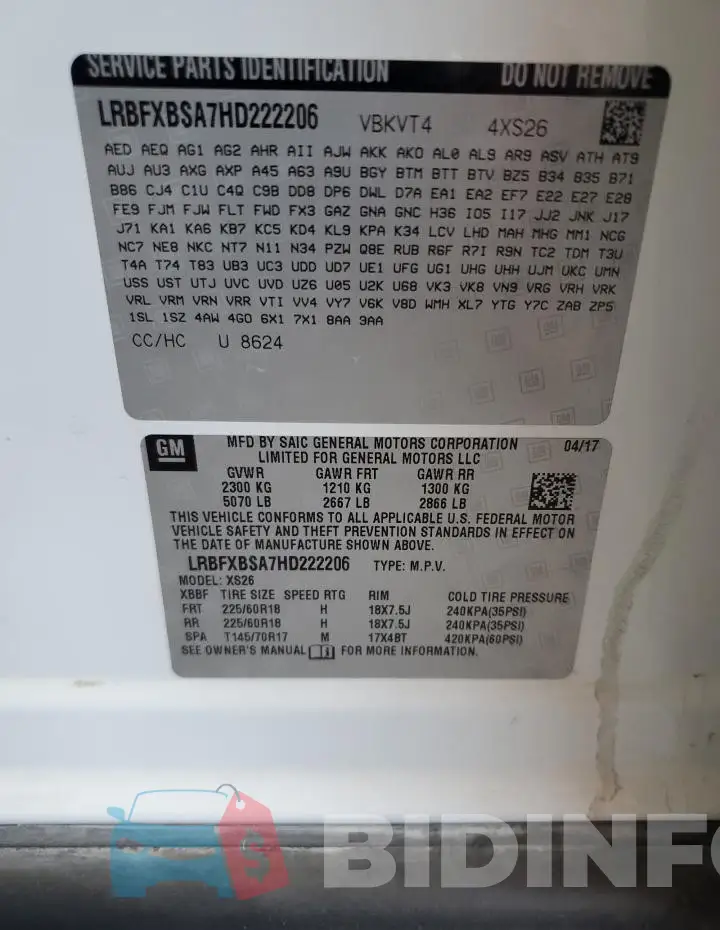LRBFXBSA7HD222206 Photo# 12