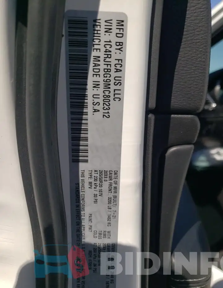 1C4RJFBG9MC802312 Photo# 13