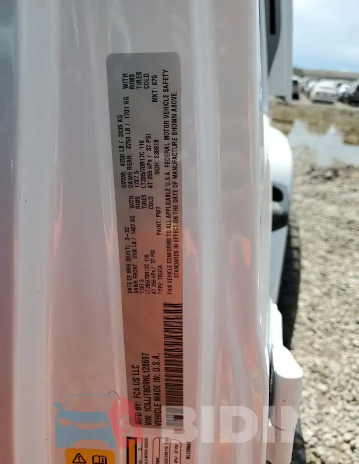 1C6JJTBG9NL128697 Photo# 12