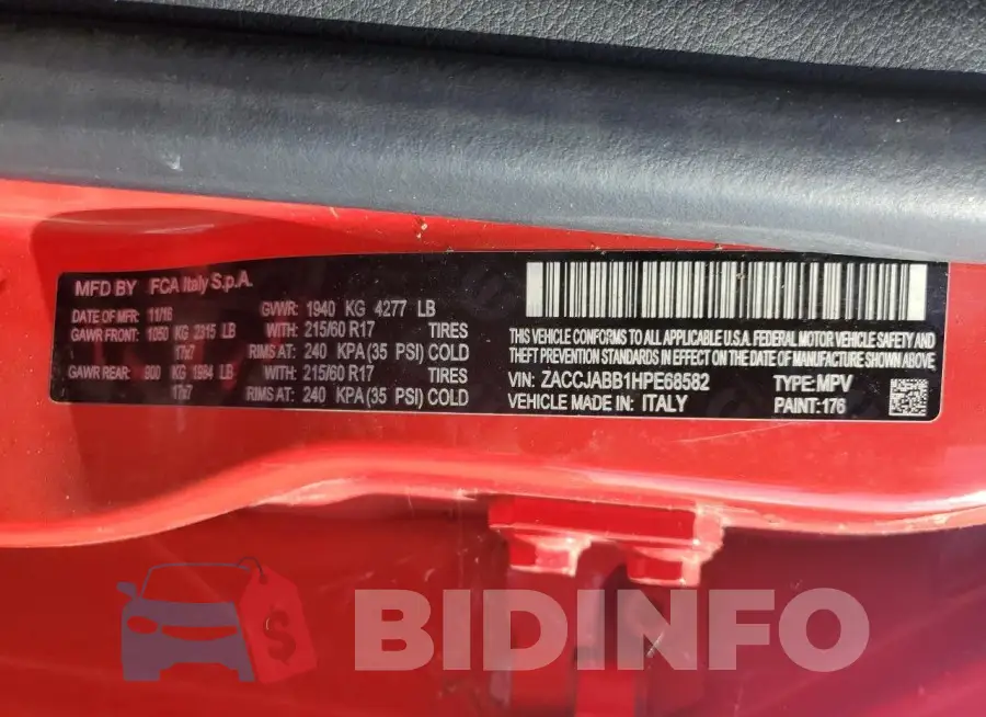 ZACCJABB1HPE68582 Photo# 13